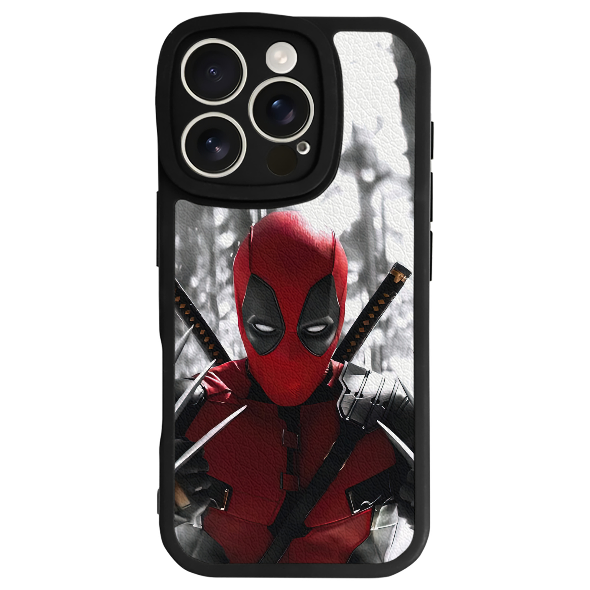 （画像用） Deadpool デッドプール 【iPhone 16シリーズ対応】シリコンスマホケース（レザー調） 材質：シリコン